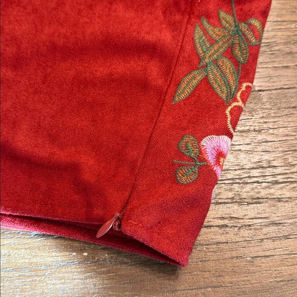 altar’d state Vermillion Suedeed Embroidered Skirt - Picture 9 of 13
